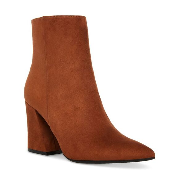 MADDEN GIRL Shoes - MADDEN GIRL Womens Brown Goring Padded Cody Pointed Toe Flare Zip-Up Booties 5 M